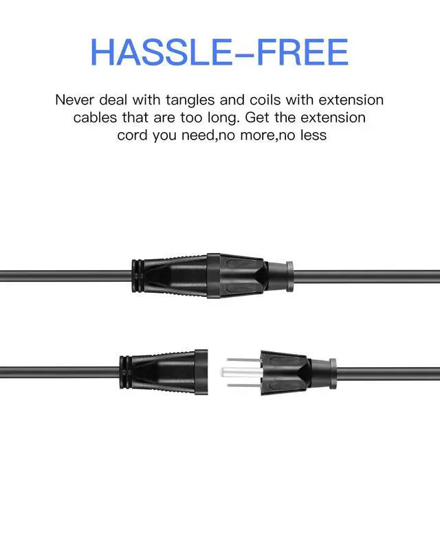 Alt view image 4 of 4 - Power Extension Cord 10-Pack, Outlet Saver, 16AWG 3 Prong, 1-Foot Cord