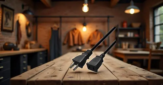 Alt view image 5 of 6 - (5ft/1.5m) USA Outlet Saver Power Extension Cord Cable 125V 15A 2-Prong 2 Outlets for NEMA 5-15P to NEMA 5-15R