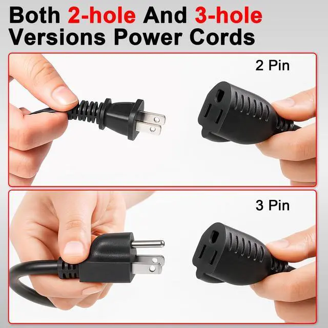Alt view image 4 of 5 - 1 to 4 Splitter Power Cord,3-Prong SJTW 16 Gauge/3C Extension Cord,1.5FT 4 Outlet Y Splitter Power Extension Cable,Black.