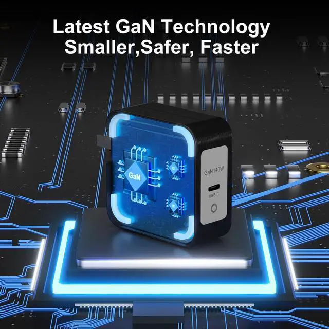 Alt view image 4 of 5 - 20V/6.75A (MAX 140W) Laptop GaN Charger for Dell, PD 3.1 Portable Fast Wall Charger with Foldable Plug and USB C Cable for Inspiron 14 Plus/5400 AIO/7700 AIO/15 7591/15 7501/XPS 13/15