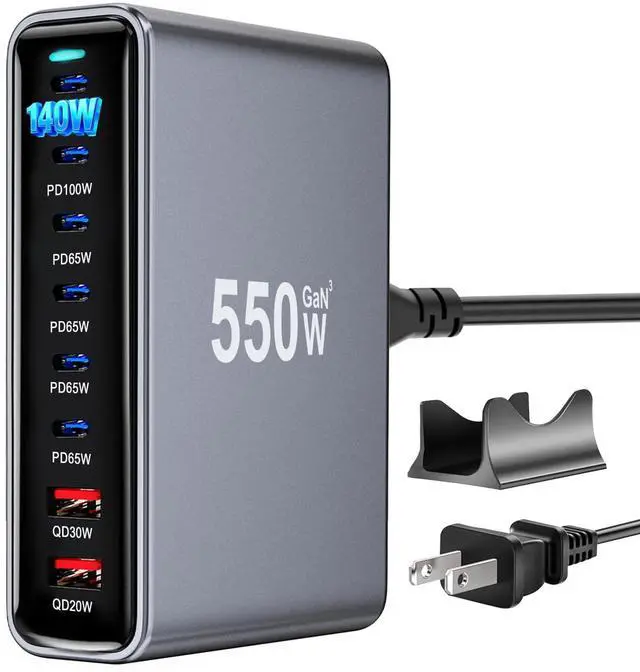 Main image of 550W USB C Fast Charger Block, PD3.1 140W 8 Port USB Charging Station, GaN Pro PD PPS Fast Charging Station for Multiple Devices,Laptop Wall Charger Compatible with iPhone 17/iPad/MacBook etc