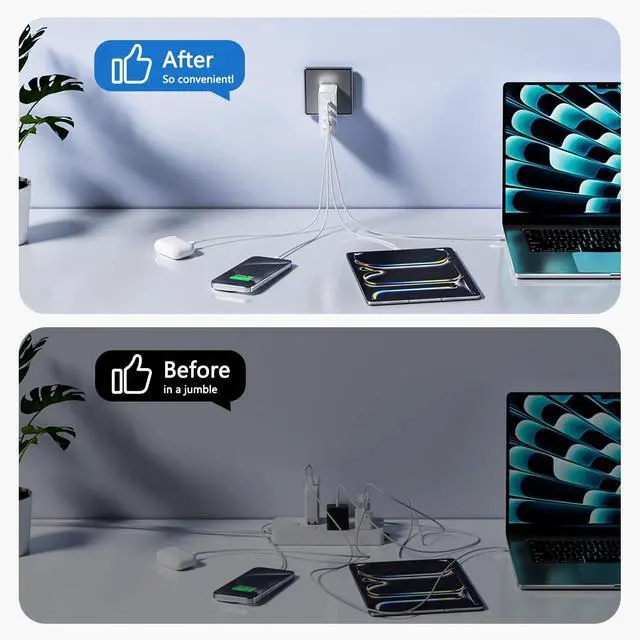Alt view image 5 of 7 - USB C Charger 140W GaN, 100W Laptop Power Adapter Fast Charger Block, 4-Port Charging Station USB C Power Adapte Compatible with MacBook Pro/Air/iPad Pro/iPhone 15/16/Galaxy S23/S24/Dell