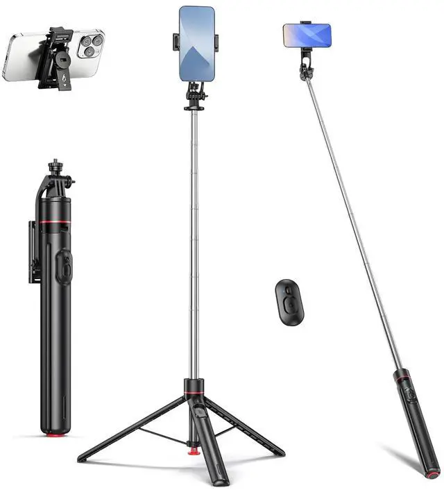 Main image of 67" Camera Tripod & Phone Selfie Stick, Lightweight Portable Travel Tripod Stand with Wireless Remote, Auto Pop Open Tripod,Compatible with Phone/iPhone/Camera for Photography & Vlogging