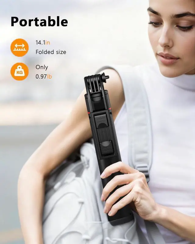 Alt view image 7 of 7 - 67" Camera Tripod & Phone Selfie Stick, Lightweight Portable Travel Tripod Stand with Wireless Remote, Auto Pop Open Tripod,Compatible with Phone/iPhone/Camera for Photography & Vlogging