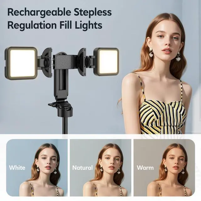 Alt view image 3 of 7 - 14.5" Mini Magnetic Tripod for iPhone with Light, Selfie Stick with Remote for MagSafe, Portable Pocket Size Selfie Stick, Small/Compact Cell Phone Tripod Stand for Recording, Travel Vlogging-Black