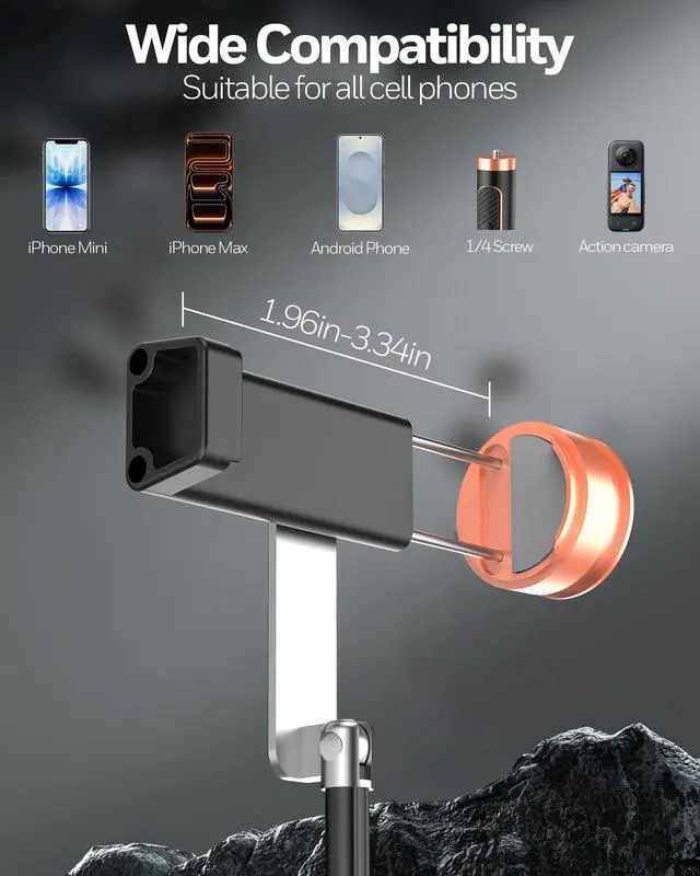 Alt view image 2 of 7 - Selfie Stick Tripod for iPhone & Android, 35" Portable Phone Tripod Stand with Bluetooth Remote, 8.8" Mini Travel Tripod, Cell Phone Tripod for Video Recording, 1/4 Screw for Action Camera