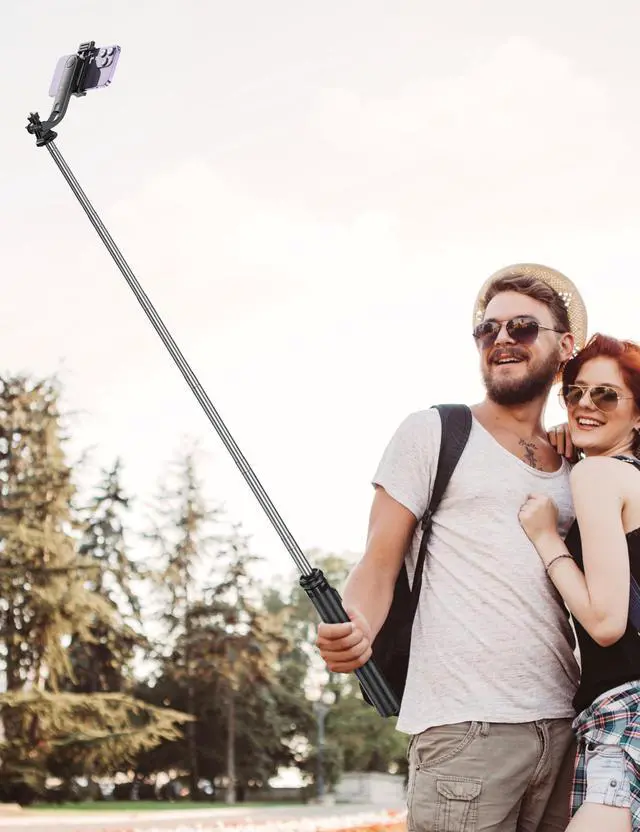 Alt view image 7 of 7 - 71" Selfie Stick Tripod, All in One Quadripod with Remote & Phone Holder, Extendable Cell Phone Tripod, Travel Tripod Stand Compatible with for Cell Phone & Camera, iPhone, Android,Video Recording