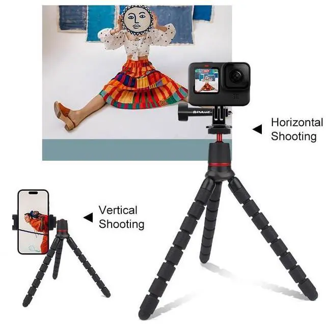 Alt view image 5 of 7 - Portable Phone Tripod with Wireless Remote and Clip, Flexible Cell Phone Tripod Stand for Video Recording/Vlogging/Selfie