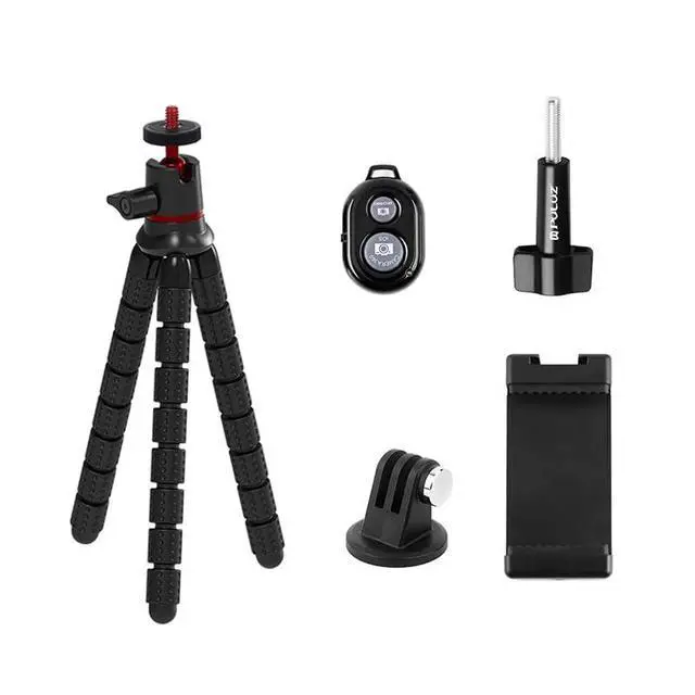 Alt view image 7 of 7 - Portable Phone Tripod with Wireless Remote and Clip, Flexible Cell Phone Tripod Stand for Video Recording/Vlogging/Selfie