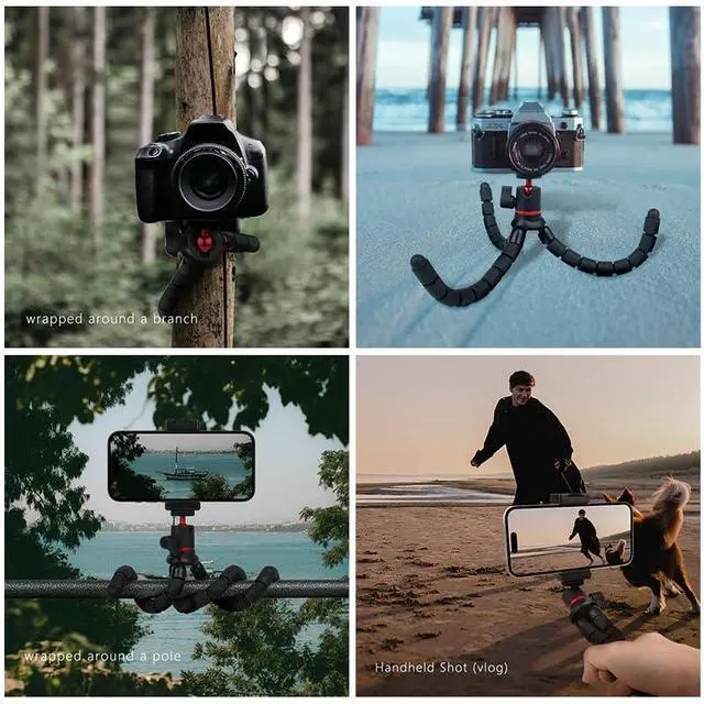 Alt view image 6 of 7 - Portable Phone Tripod with Wireless Remote and Clip, Flexible Cell Phone Tripod Stand for Video Recording/Vlogging/Selfie