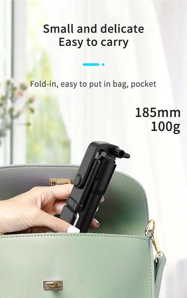 Alt view image 7 of 7 - Selfie Stick Tripod with Light,3 in 1 Extendable Selfie Stick with Wireless Remote,Portable Phone Tripod Stand Compatible with iPhone 16 15 14,Samsung Smartphone and More