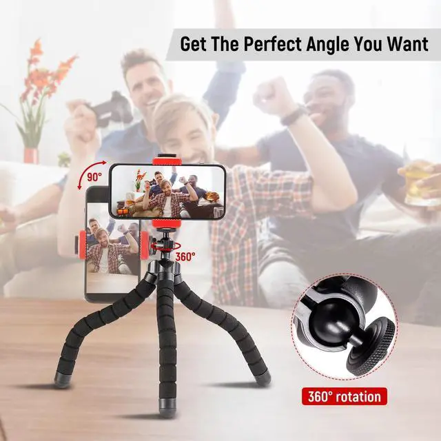 Alt view image 5 of 6 - Octopus Phone Holder Portable Flexible Cell Phone Tripod, Mini Travel Camera Stand, Compatible with iPhone, Android, GoPro, Black(ATAY-11-1)
