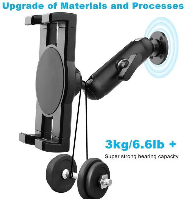 Alt view image 3 of 7 - Aluminum Heavy Duty Drill Base Tablet Holder for Car,Tablet Mount for Truck,Commercial Vehicles,Dashboard,Boat and Wall Compatible with 4"-12.9" iPad Pro/Mini/Galaxy Tab//Phones,Large Case Friendly