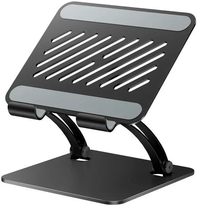 Main image of Tablet Holder Stand, Dual Rod Adjustable Aluminum Desktop Stand, Compatible with 4.7-16.9" iPads, Surface Tablets, Portable Monitor, Kindle and More (Black)