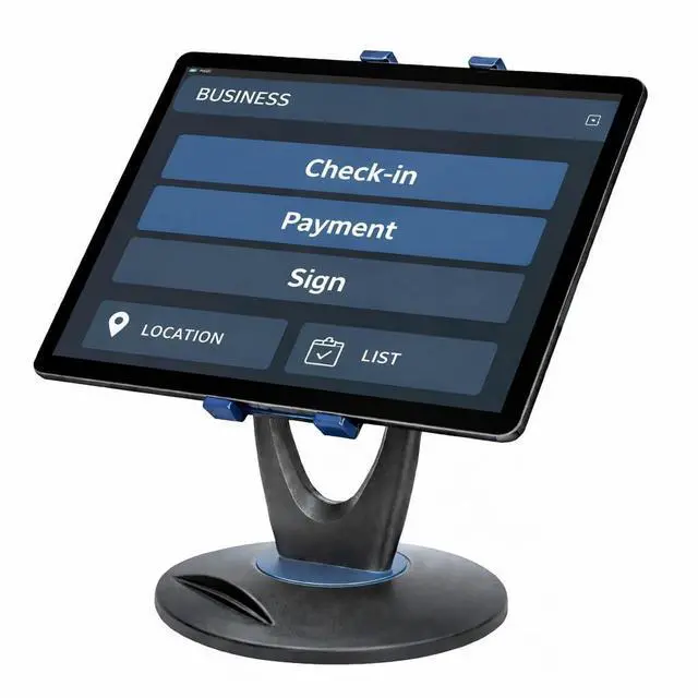Main image of Heavy Base Tablet Stand for POS & Desk Ultra Stable, No Wobble When Tapping, 360° Rotation with Handle, Ergonomic Eye-Level Viewing for iPad & Tablets