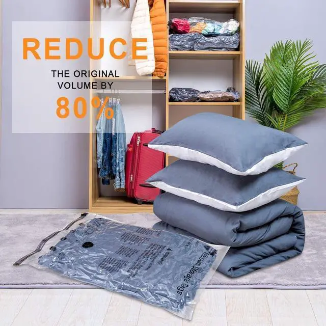 Alt view image 6 of 7 - Vacuum Storage Bags, Space Saver Seal Bags For Clothing, Travel Luggage,Blankets, Comforters, Pillows, Clothes Storage.12 Jumbo