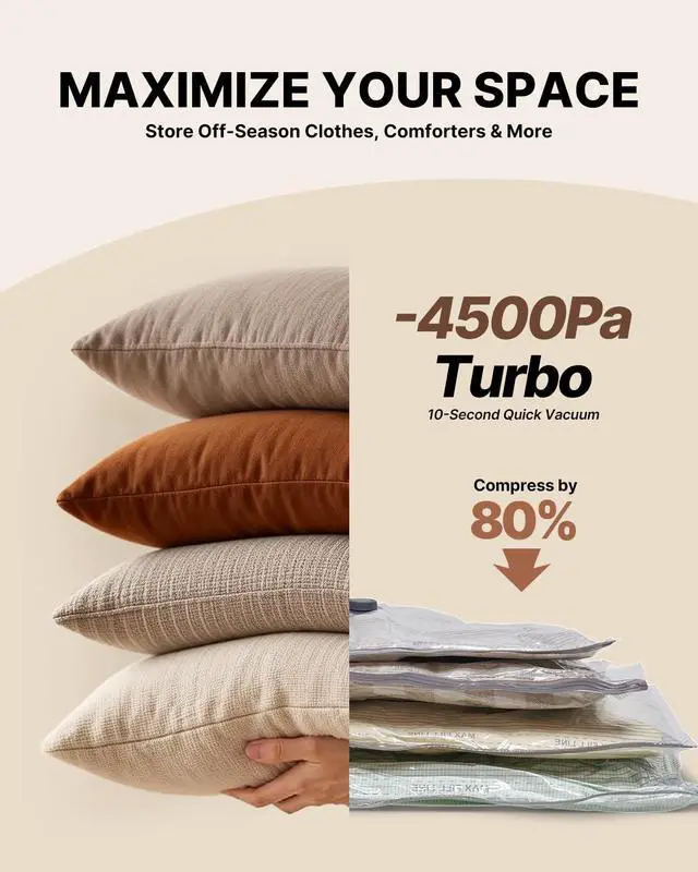 Alt view image 4 of 7 - Vacuum Seal Bags for Clothing Travel with Rechargeable Cordless Pump, VINTAR 24 Pack Space Saver Vacuum Storage Bags, Travel Vacuum Compression Bags Set for Luggage Clothes Bedding Blanket