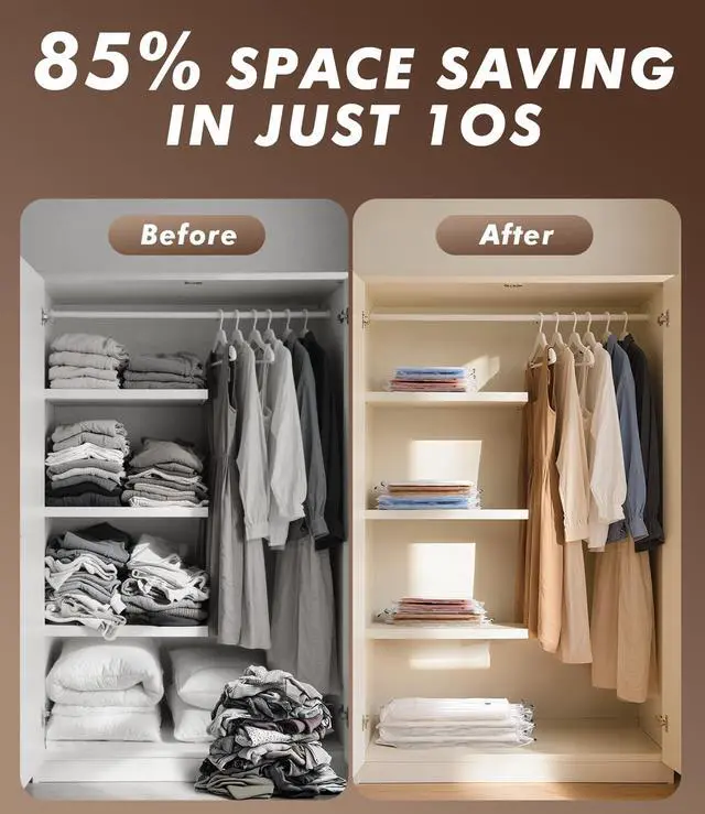 Alt view image 6 of 6 - vacuum seal bags for clothing with pump - for Travel, Moving, College & Home Storage, 15 Pack with Rechargeable Electric Pump, 5 Jumbo & 5 Large & 5 Medium