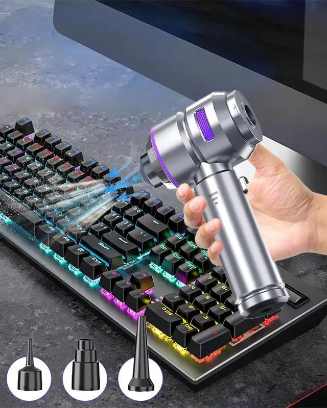 Alt view image 6 of 7 - Car Vacuum Portable Cordless, Handheld Car Vacuum 16000PA High Power 4 in 1 with Dust Collection Filter Multi Nozzles Brushless Motor Type-C Charge for Home Office Keyboards Pet Hair