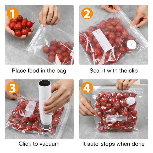 Alt view image 6 of 7 - Smart Vacuum Sealer for Food with LED Display, 65kPa Strong Suction Handheld Vacuum Sealer Machine for Reusable Bags & Mason Jars, Portable Food Sealer for Meal Prep, Camping & RV, Washable