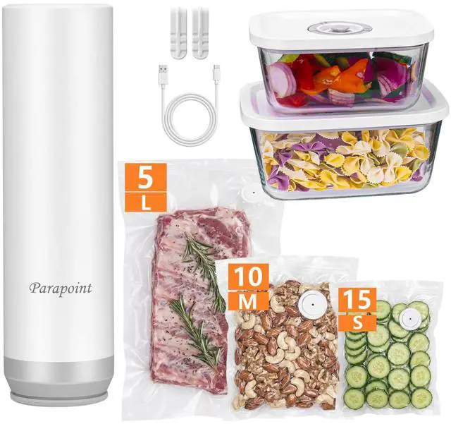 Main image of Handheld Vacuum Sealer for Food Powerful Vacuum Sealer Machine,Seal Meal Saver,Portable Food Sealer (Vacuum Sealer Machine + 2 Glass Vacuum Containers + 30 Reusable Vacuum Bags