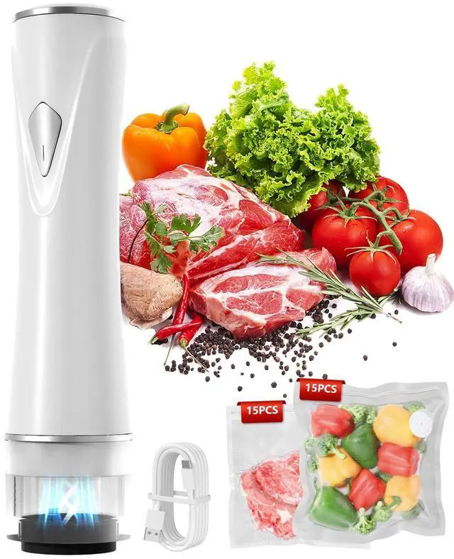 Main image of Handheld Vacuum Sealer for Food with Visible Water Tank, Powerful Compact Vacuum Sealer Machine with 30 Reusable Vacuum Bags for 10X Preservation & Fresh