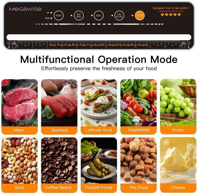 Alt view image 3 of 7 - Vacuum Sealer Machine | 80kPa Suction Power| Bags and Cutter Included | Compact One-Touch Automatic Food Sealer with External Vacuum System | Dry Moist Fresh Modes for All Saving needs