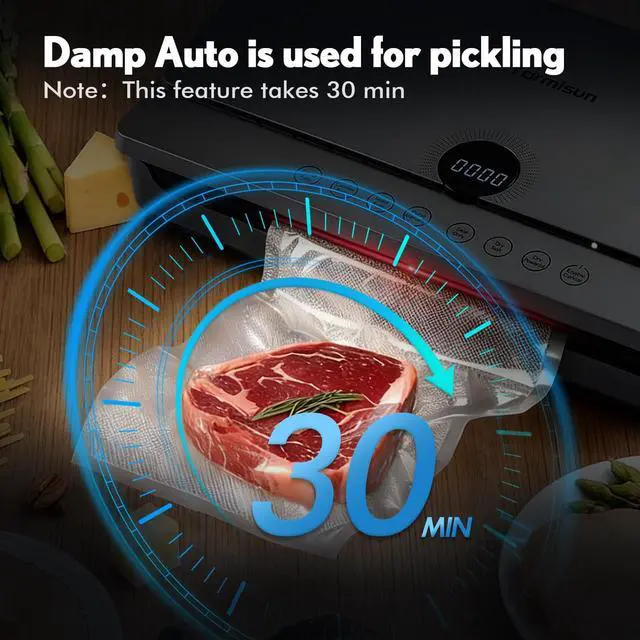 Alt view image 5 of 7 - Vacuum Sealer for Food 90Kpa Powerful Vacuum Sealing Machine 7 in 1 Modes with Freshness Storage Bag Powerful Big Size (No pressing needed)