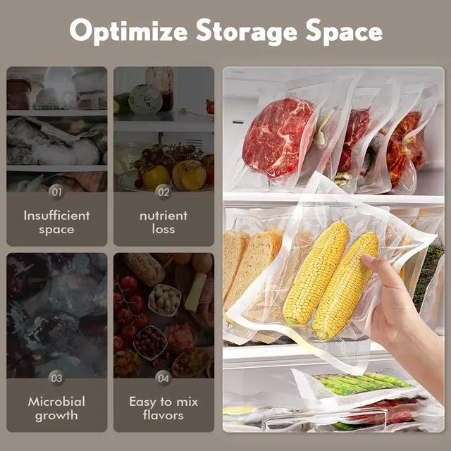 Alt view image 7 of 7 - Vacuum Sealer for Food 90Kpa Powerful Vacuum Sealing Machine 7 in 1 Modes with Freshness Storage Bag Powerful Big Size (No pressing needed)