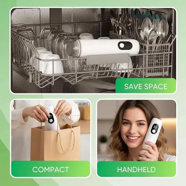 Alt view image 7 of 7 - Handheld Vacuum Sealer for Food with Smart Voltage Display, Compact Portable Sealing Machine with 30 Reusable Bags (15 M 8.27×8.66 in, 15 L 10.24×11.02 in) and 2 Bag Clips