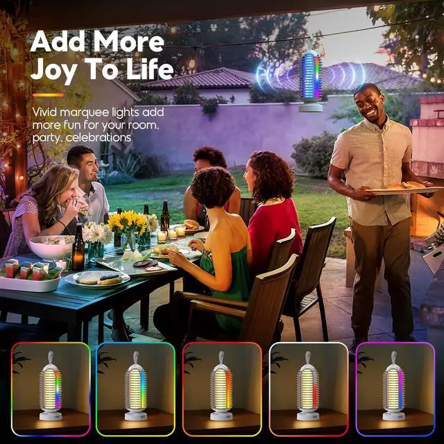 Alt view image 5 of 7 - Bug Zapper with Marquee Light, Mosquito Zapper Indoor Outdoor, 4000mAh, Smart Auto On/Off Rechargeable Fly Zapper, Portable Waterproof Insect Killer for Home, Kitchen, Patio, Camping, Party - 2 Packs