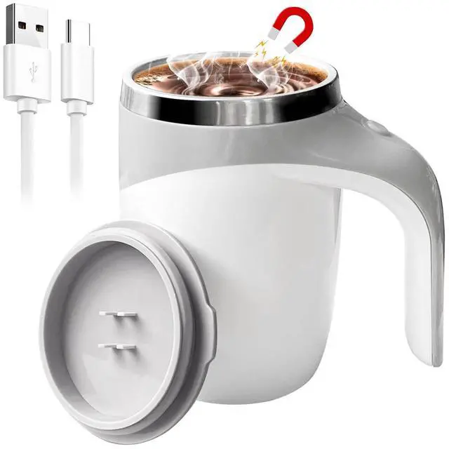 Main image of Self Stirring Coffee Mug, Electric Self Mixing Mug Automatic Magnetic Coffee Cup, Rechargeable 380ML Stainless Steel Mug for Coffee Milk Cocoa Tea Hot Chocolate