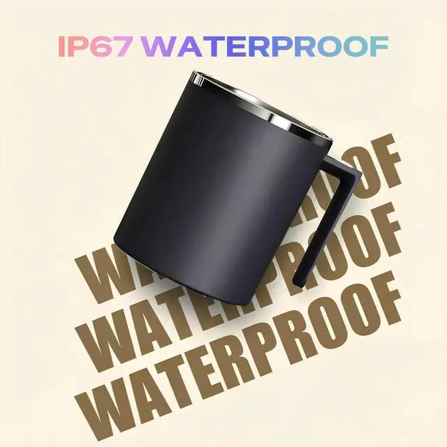 Alt view image 7 of 7 - 2026 New Version Smart Self Stirring Mug 12.17oz Rechargeable Automatic Magnetic Mixing Cup 7000 RPM Vortex IP67 Waterproof Double Wall Insulated for Coffee/Tea/Matcha/Protein Black