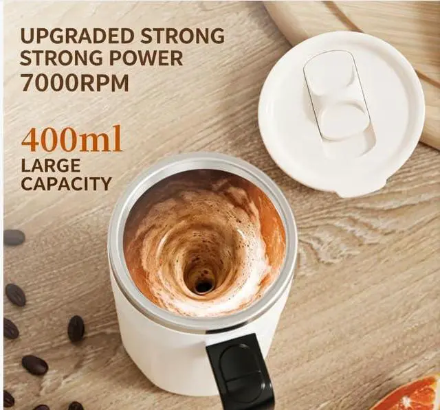 Alt view image 4 of 7 - Self Stirring Coffee Mug with Fahrenheit Temperature Display, Rechargeable Stirring Mug, Automatic Self Stirring Cup with Lid, for Coffee, Milk and Other Beverages, Gift for Mom, Birthday Gift