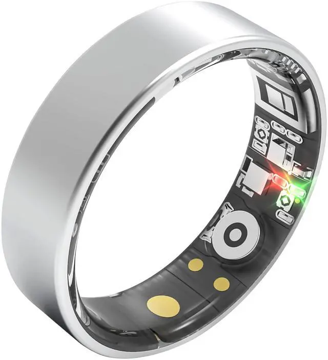 Main image of Smart Ring Health Tracking, Sleep Tracking, Heart Rate, Blood Oxygen, Fitness Ring, Activity Monitoring, 5 Days Battery, 5ATM Waterproof, No Subscription (Silver, 9#)