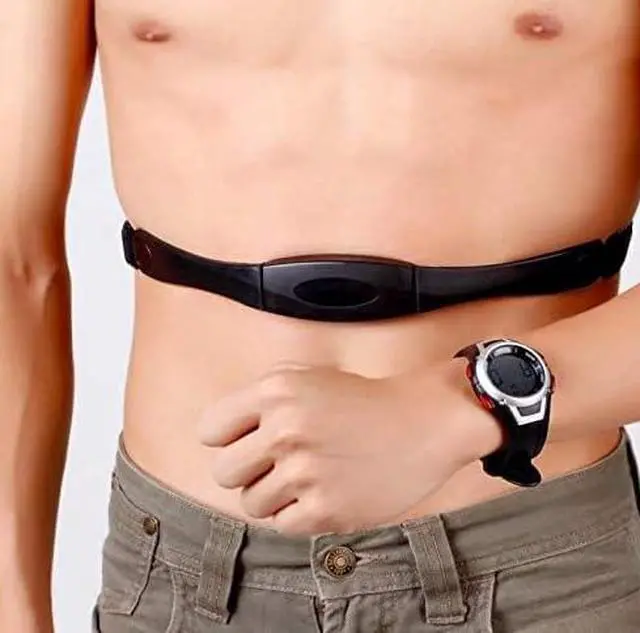 Alt view image 3 of 3 - Heart Rate Monitor Watch with Chest Strap, Black, Fitness Tracker for Training