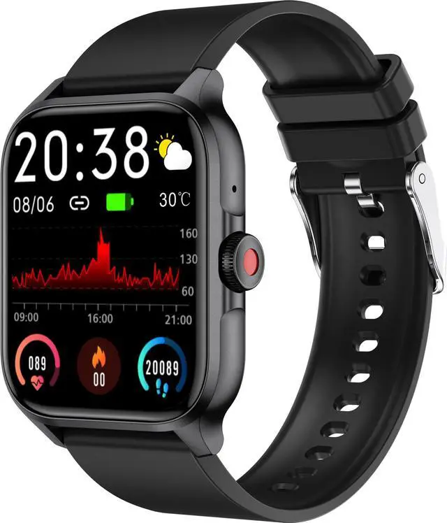 Main image of Yihou Fitness Tracker Heart Rate Blood Pressure Watch Blood Oxygen Monitor Pedometer Step Counter Activity Tracker Big Fitness Tracker for Women Men Smart Watch for Android Phones Compatible iPhone