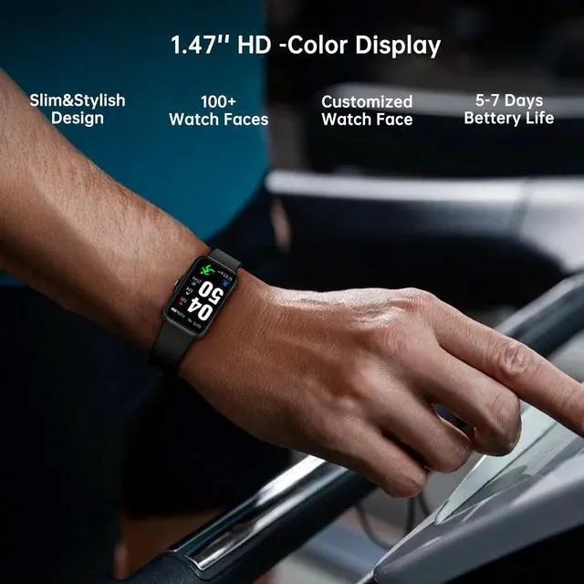 Alt view image 6 of 7 - Health Fitness Tracker, Smart Watch with 24/7 Heart Rate and Blood Oxy-gen Monitor, Sleep Tracker with IP68 Waterproof, Activity Tracker Pedometer Step Counter for Women Men