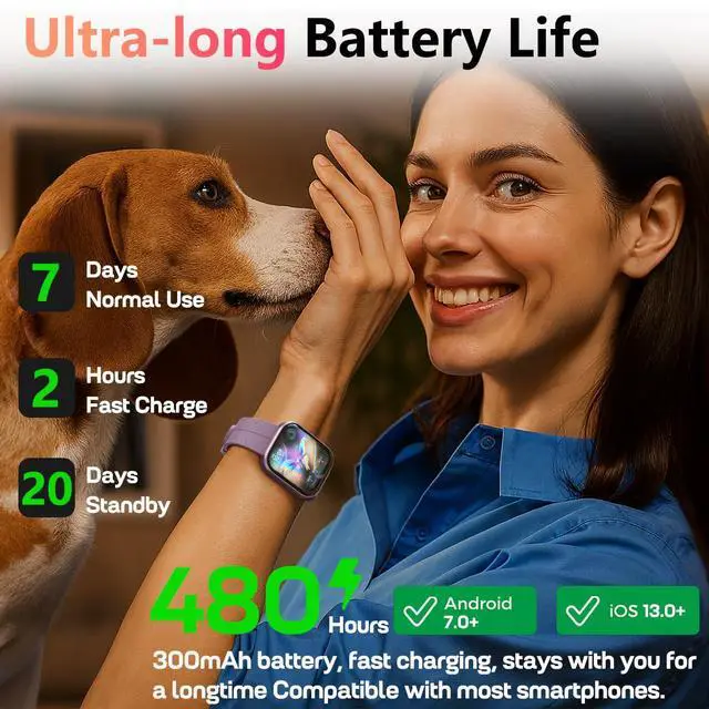 Alt view image 7 of 7 - Fitness Tracker with 24/7 Heart Rate & Blood Pressure Monitor, Smart Watch with Blood Oxy-gen, Sleep Tracking, Fitness Watch 120+ Sports Modes, Answer/Make Calls for Men and Women