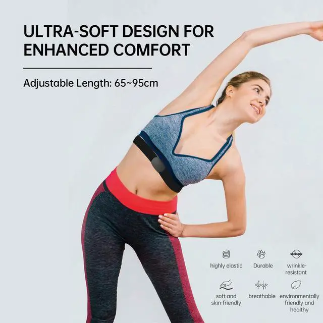 Alt view image 4 of 7 - Heart Rate Monitor Chest Strap HRM CHILEAF Accurate HR Sensor ANT+ Bluetooth Waterproof Comfortable Washable Strap Long Battery Life Compatible with Wahoo Fitness,Polar Beat,Zwift,Runtastic Pro,Etc