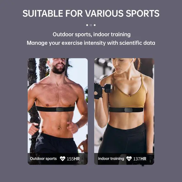 Alt view image 7 of 7 - Heart Rate Monitor Chest Strap HRM CHILEAF Accurate HR Sensor ANT+ Bluetooth Waterproof Comfortable Washable Strap Long Battery Life Compatible with Wahoo Fitness,Polar Beat,Zwift,Runtastic Pro,Etc