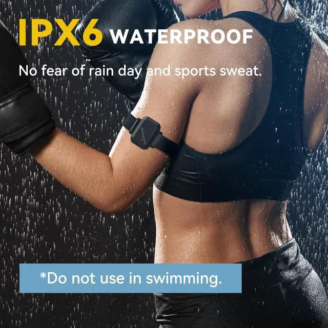 Alt view image 7 of 7 - Heart Rate Monitor Armband, Bluetooth 5.0/ANT+ HR Monitor, Rechargeable Fitness Tracker with 110 Hour Battery Life, HR Zone LED Indicator, IPX6 Waterproof, for Running, Cycling, Exercise, Other Sports