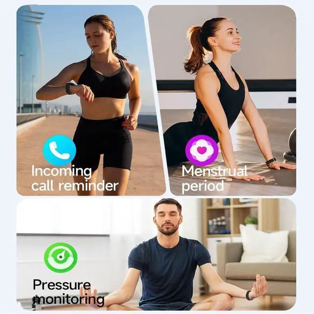 Alt view image 6 of 7 - Smart Health Tracker for Men Women,Heart Rate Monitor Wristband Fitness Smart Bracelet Sleep Tracker Step Counter Pedometer Multi Sport Modes Waterproof Wearable Activity Tracker (Black)