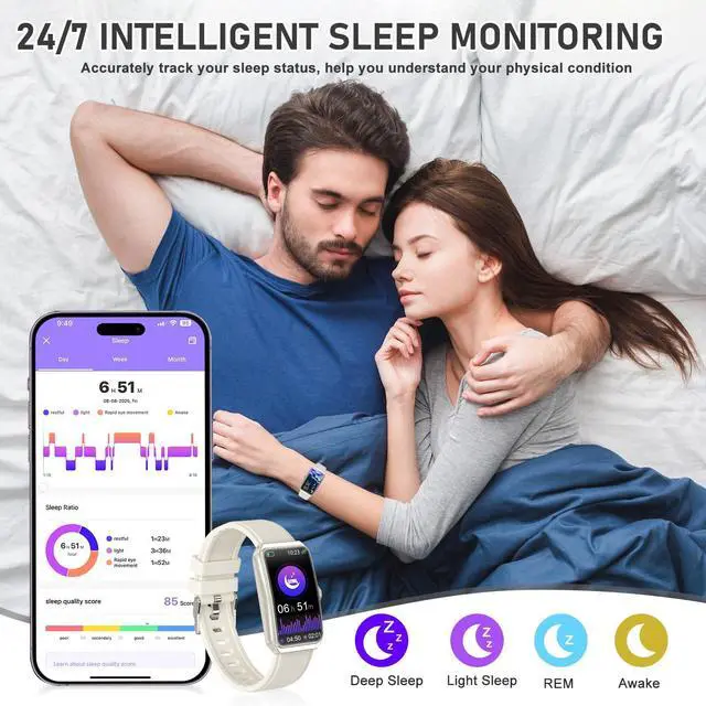 Alt view image 4 of 7 - Fitness Tracker with 24/7 Heart Rate, Blood Oxygen, Sleep Tracker, Waterproof Fitness Watch, Activity Tracker with Step Tracker for Women Men