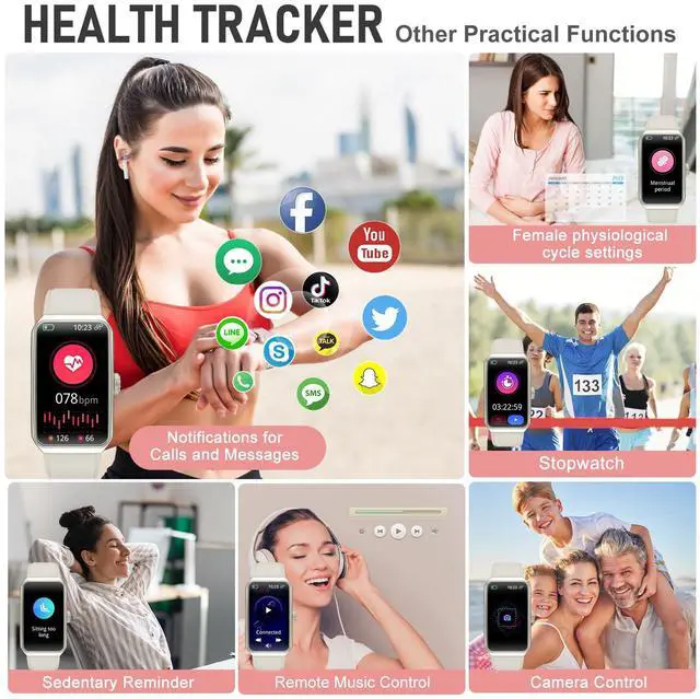 Alt view image 6 of 7 - Fitness Tracker with 24/7 Heart Rate, Blood Oxygen, Sleep Tracker, Waterproof Fitness Watch, Activity Tracker with Step Tracker for Women Men