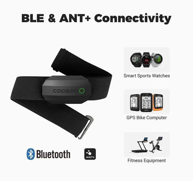 Alt view image 4 of 7 - Bluetooth Heart Rate Monitor Chest Strap H808S, ANT+ BLE HR Monitor Chest, HRM IP67 Waterproof, Use for Running Cycling Gym and Other Sports