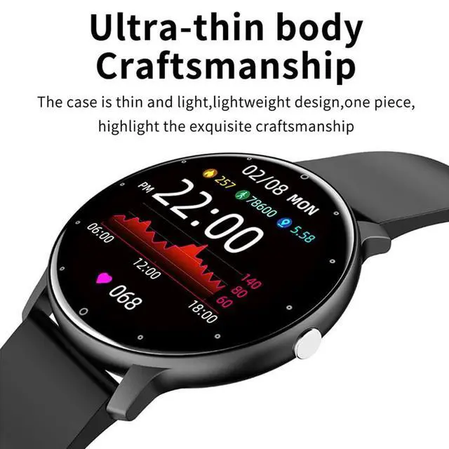 Alt view image 2 of 7 - Smart Watch, Health Monitoring, Fitness Tracker Men Women, Sports Mode, Activity Tracker with Heart Rate Blood Oxygen and Sleep Monitor Waterproof Smartwatch for Android/iOS Phones (Black)