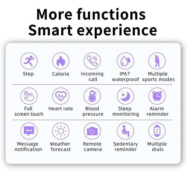 Alt view image 5 of 7 - Smart Watch, Health Monitoring, Fitness Tracker Men Women, Sports Mode, Activity Tracker with Heart Rate Blood Oxygen and Sleep Monitor Waterproof Smartwatch for Android/iOS Phones (Black)