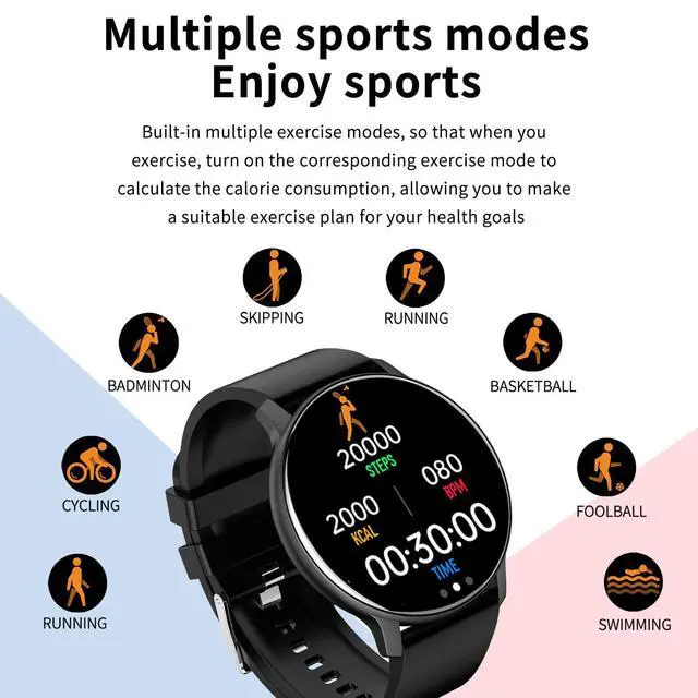Alt view image 6 of 7 - Smart Watch, Health Monitoring, Fitness Tracker Men Women, Sports Mode, Activity Tracker with Heart Rate Blood Oxygen and Sleep Monitor Waterproof Smartwatch for Android/iOS Phones (Black)