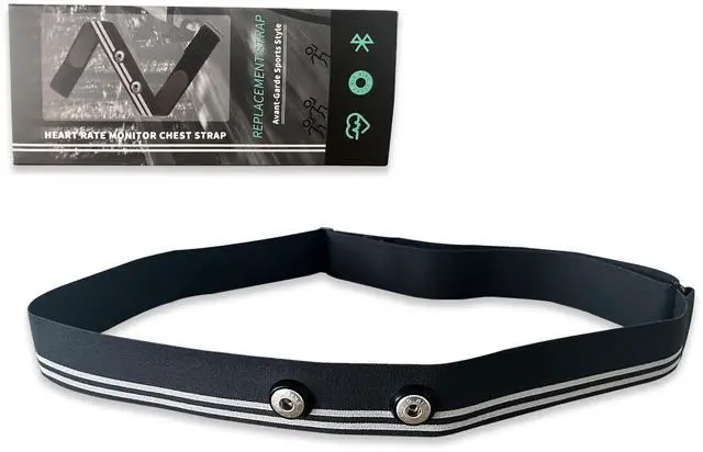 Main image of Heart Rate Monitor Replacement Strap Compatible with Polar Garmin Tickr Wahoo Coospo- Heart Rate Monitor Strap Replacement (Double Silver)